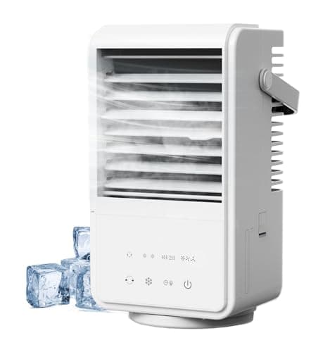 Climatiseur Mobile 1000ML,Rafraîchisseur d'Air avec Brumisation [Faible Conso] - Ventilation 3 Vitesses, Oscillation 90°, Minuterie 4H, RGB & Type-C - Réservoir 1L Silencieux pour Maison/Bureau