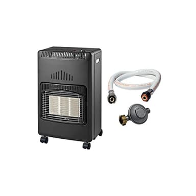 NIKLAS Poele à gaz Infrarouge 4200W Nova KIT Chauffage d'appoint Piezo Volume 120 m3 + tuyau vissable + détendeur butane