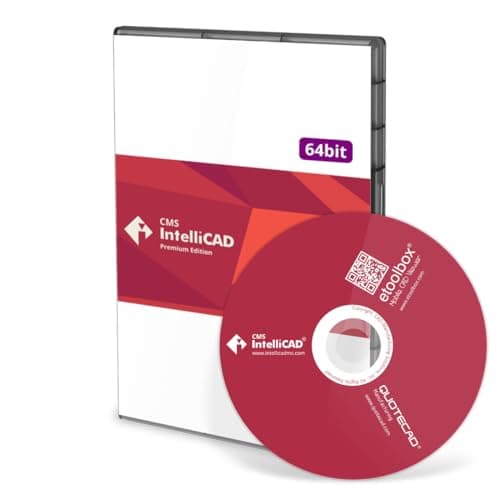 CMS IntelliCAD PE | Logiciel CAO professionnel pour dessin 2D et surfaces 3D compatible .dwg | Licence perpétuelle | 1 Utilisateur | Code d'activation fourni dans le boîtier DVD.