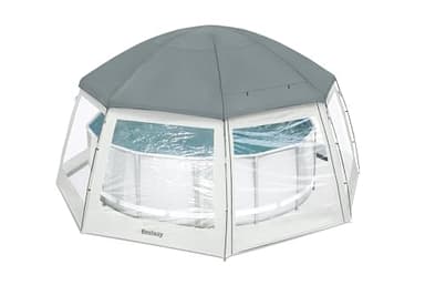 Dôme de protection pour piscine hors sol rondes, Gris