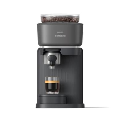 Philips Baristina Machine à expresso - Un véritable expresso, en toute simplicité - Compacte - 16 bars de pression - Broyeur intégré - Machine noire avec porte-filtre noir (BAR300/60)