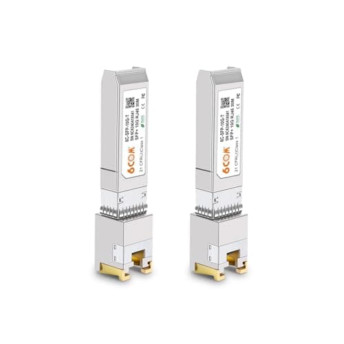 [Lot de 2] 1.25/2.5/10GBase-T SFP+ vers RJ45 10G Module cuivre pour Cisco SFP-10G-T-S, Ubiquiti UF-RJ45-10G, MikroTik S+RJ10, Netgear, D-Link, Supermicro, TP-Link, jusqu'à 30 Taille M