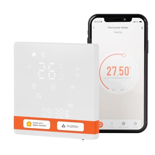 MOES Matter Thermostat Connecté WiFi Chauffage de Chaudière à Gaz, Thermostats d'ambiance Programmables, Compatible avec Alexa, Google Home,Tuya App,SmartThings,Smart Life 3A