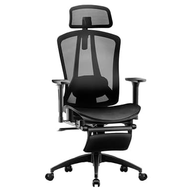 HOMESTOOL Chaise de Bureau Ergonomique Fauteuil Bureau avec 2-Axe Soutien Lombaire Réglables, Siege Bureau en Maille Carbone Chaise Ordinateur à Hauteur Assise Siège Cascade Capacité de 150kg