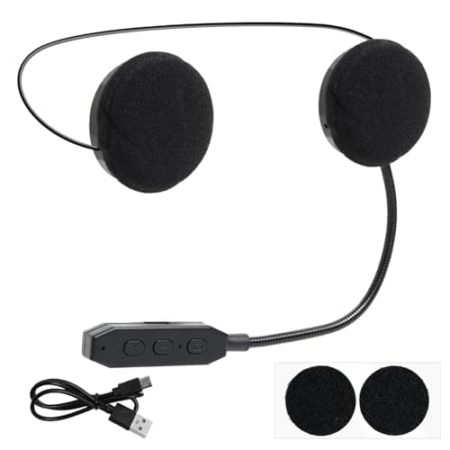 EuAcesry Bluetooth Casque Moto Bluetooth BT5.3, Mains Libres sans Fil, Équitation Écouteurs, Microphone de Contrôle D'appel pour Casque, Parleur de Musique, Écouteur Microphone pour Moto Sport Cyclism