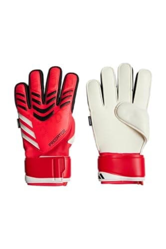 adidas Unisex Gants de gardien de but Predator Match Fingersave, Pure Ruby/Lucid Red/Black, 7