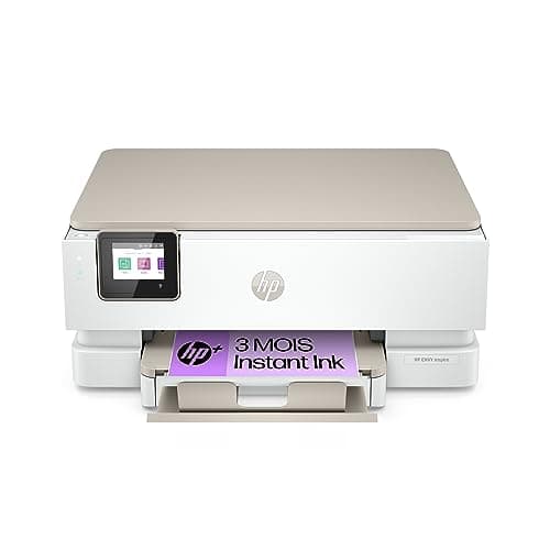 HP Envy Inspire 7220e Imprimante Tout en Un - Jet d'encre Couleur – 3 Mois d'Instant Ink Inclus (Photocopie, Scan, Impression, Photo, A4, Recto/Verso, WiFi)