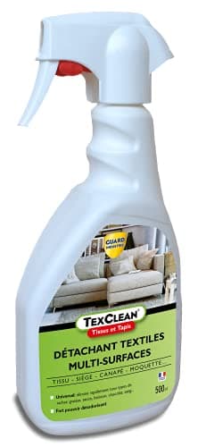 Guard Industrie Texclean - Tissus Tapis Textile Vetements Canapé - Détachant Surpuissant - Taches Grasses Maigres - Application Spray - Action Rapide Puissant - Premium - 500ml