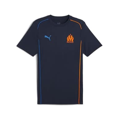 PUMA T-Shirt Casuals Olympique de Marseille Homme M Club Navy Fluro Orange PES Ultra Blue ┃Maillot de Football de l'Olympique de Marseille