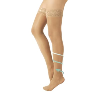 CALZITALY BAS DE SOUTIEN MÉDICAL | CHAUSSETTES DE CONTENTION | BAS DE MAINTIEN COMPRESSION GRADUEE MOYENNE | 10-14 MMHG | 70 DEN | FABRIQUÉ EN ITALIE | (M, NATUREL)