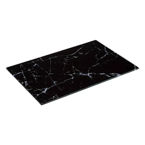 5five - planche à découper verre 30x20cm noir effet marbre