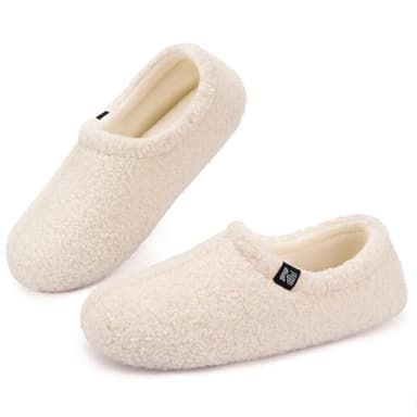 RockDove Chausson d'Intérieur Fermé en Polaire Teddy pour Femme, 38/39 EU, Blanc