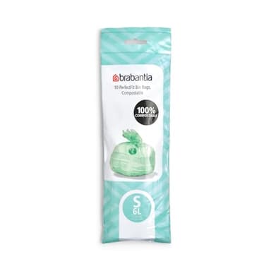 Brabantia Sacs poubelle compostables PerfectFit S, 6 litres [10 sacs par rouleau]