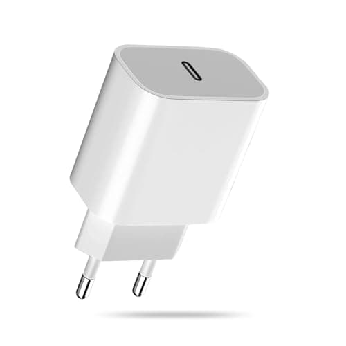 Adaptateur Secteur USB‑C 20 W pour Apple, Chargeur Rapide Prise USB C Compatible avec iPhone 16/15/15 Pro/15/16 Pro Max/15 Plus/14/13/12/11/SE 2020/X/XS/XR, iPad, Airpods, Samsung Galaxy etc.