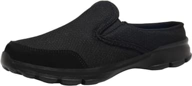Sisttke Sabots Femmes Homme Mules Chaussons de Maison Chaussures de Jardin Perforés Intérieur Extérieur D'Été Respirante Antidérapant Pantoufle,Noir-II,46 EU