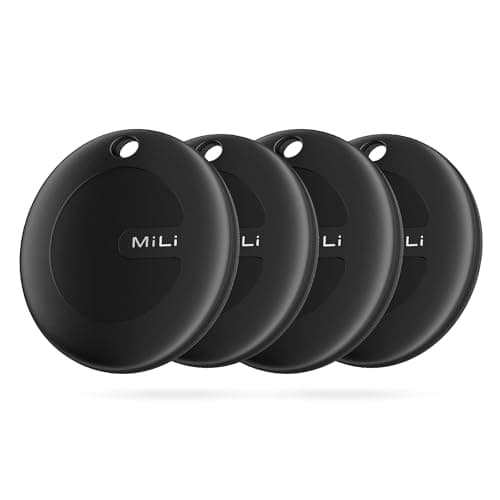 MiLi MiTag Traceur Localisateur D’Objets Bluetooth, Fonctionne avec l’app Google Localiser (Uniquement Android), Batterie Remplaçable, IP67 Imperméable, pour Les clés/Portefeuilles/valises, 4-Pack