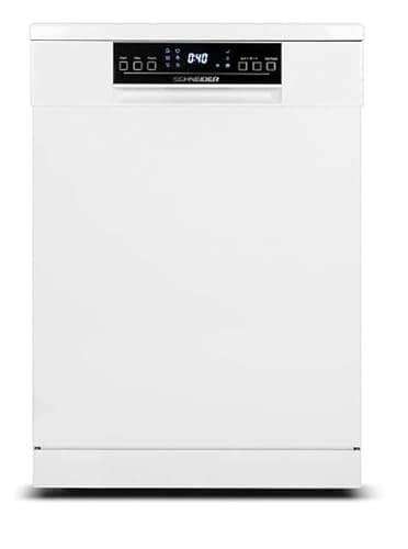 SCHNEIDER SDW1542BDIW, Lave vaisselle, Pose libre, 15 couverts, 6 Programmes, Départ différé, Tiroir à couverts, Moteur inverter, Pieds ajustables, Demi charge, Top amovible, Blanc