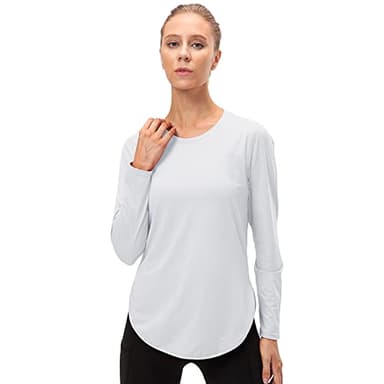 NCTCITY Rashguard Femme T-Shirt à Manches Longues Anti-UV UPF 50+ Tops de Surf Léger Séchage Rapide Chemise de Plage Vêtements de Protection Soleil pour Natation Plongée Yoga Pilates Maison