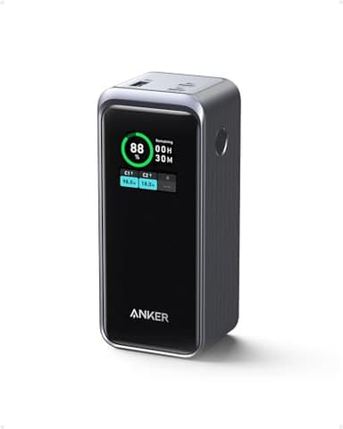 Anker Prime Power Bank, Chargeur Portable 20 000 mAh avec Sortie 200 W, Affichage numérique Intelligent, 2 USB-C et 1 USB-A Compatible avec Les iPhone 14/13, Samsung, MacBook, Dell, etc.