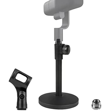 Geekria for Creators Support de microphone de table télescopique compatible avec Blue Yeti, Yeti X, Yeti Nano, Sona, Snowball iCE, Ember, Spark SL Support de micro de bureau réglable avec base lestée