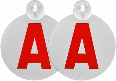 Caremore A Jeune Conducteur 2PCS Autocollant A pour Voiture À Ventouse - Conforme À La Loi Française - Rétroréfléchissant - Sécurité Nocturne - pour Permis Probatoire.