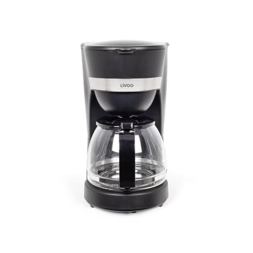 Livoo - cafetière électrique DOD200C - 12 tasses, capacité 1,25L, 750W, filtre réutilisable, maintien chaud