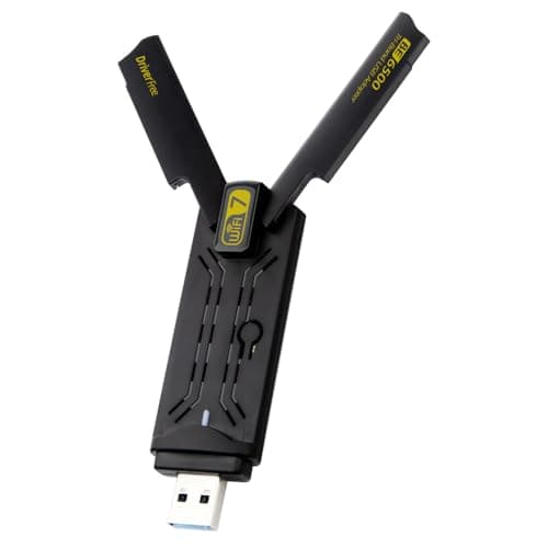 Clé Wifi 7 BE6500 pour PC Fixe 6500Mbps, ElecMoga Adaptateur WiFi USB 2.4/5/6GHz Adaptateur Sans Fil USB 3.0 2x5dBi Antenne WiFi Dongle WiFi pour Windows 11/10