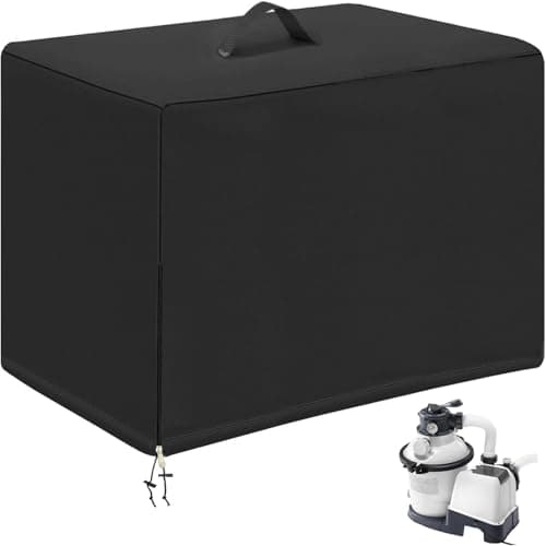 Ytwkafa Housse de pompe de piscine, boîte technique pour pompe de piscine, 420D, housse de pompe de piscine, filtre à sable étanche, pour pompe de piscine transparente (noir, 84 x 61 x 86 cm)