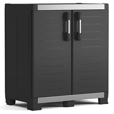 Keter | Armoire Basse XL Garage, Noir, 89 x 54 x 99 cm, Plastique