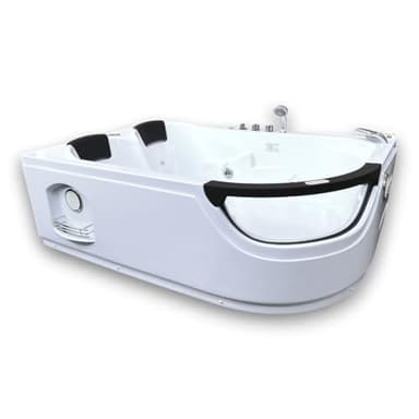 BAIGNOIRE BALNEO MASSANTE Model LUNA 180 x 120 cm ANGLE HAUTE BAIN TOURBILLON 2 PERSONNES CHROMOTHERAPIE