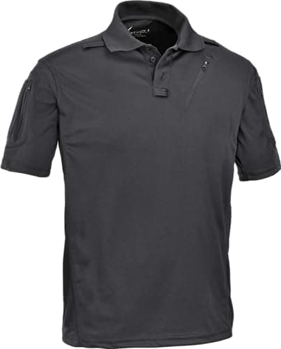 Defcon 5 Advanced Tactical Polo manches courtes avec poches en maille de polyester - Noir - XL