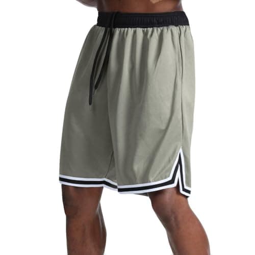 ORANDESIGNE Shorts de Basket Homme Séchage Rapide Shorts de Plage Respirant Outdoors Shorts de Sports Eté Bermuda Casual Pantalons de Survêtement B Gris XL