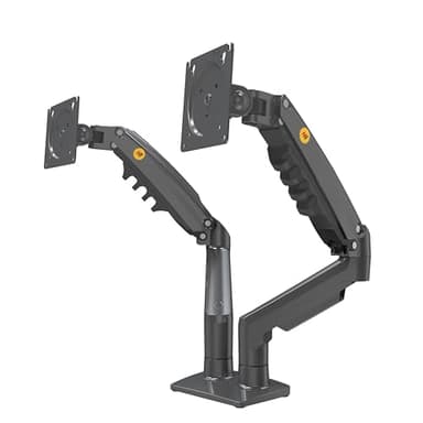 Support de Bureau pour 2 écrans PC LCD LED 17 "- 27" réglage dans Plusieurs Axes, Pivot, Ressort à gaz jusqu'à 2x9 kg