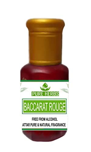 PH BACCARAT ROUGE Attar en verre pour un usage quotidien, les occasions et les fêtes. Parfum longue durée à bille d'huile parfumée anti-fuite disponible en format voyage pour unisexe 25 ml