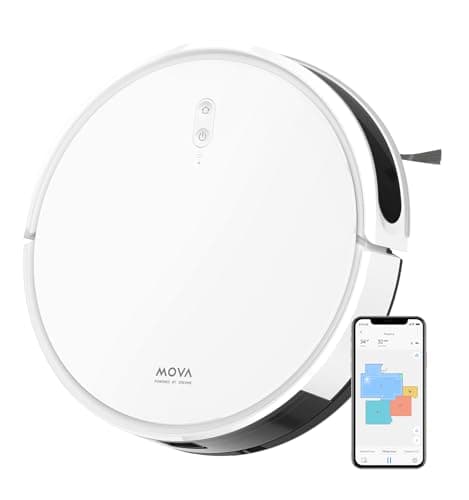 Mova M1 Robot Aspirateur Laveur 2-en-1 4500Pa, Navigation Intelligente par SoF LiDAR, Corps Compact, WiFi/APP/Alexa Contrôle, pour Poils d'animaux, Sol Dur, Les Tapis