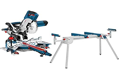 Bosch Professional GT GCM 8 SJL + GTA 2600 Scie à Onglet radiale châssis Professional, Bleu