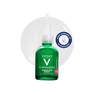 Vichy, Normaderm, Sérum Anti-Imperfections Probio-BHA, Anti-Marques & Anti-Récidives, Enrichi en Acide Salicylique & Acide Glycolique, Pour Peaux à Tendance Acnéique, 30 ml
