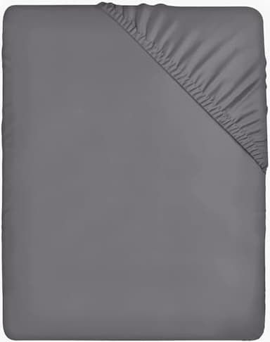 Utopia Bedding Drap Housse - Gris, 160 x 200 cm - Coupes de 35 cm pour Matelas épais - Polyester Microfibre brossée