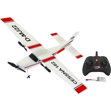 Jamara 410190 Cessna 182 Avion Télécommandé 2,4GHz Gyro 2CH - Modèle RC, Vol Stable, Gyroscope, Vol Automatique, en Mousse Souple, Jouet pour Débutants et Adultes