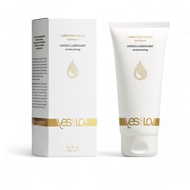 YESforLOV Lubrifiant Naturel Hydratant à Base d’Eau - Gel Lubrifiant Intime Enrichi en Acide Hyaluronique - Hypoallergénique, Non Collant, Sans Parfum - Fabriqué en France (50 ml)
