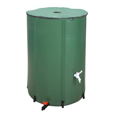 Bonnlo Recuperateur d Eau de Pluie Pliable 380L|cuve a Eau ，citerne Souple avec Robinet et Filtre|PVC 500D Étanche,Facile à Monter et Ranger[Vert]