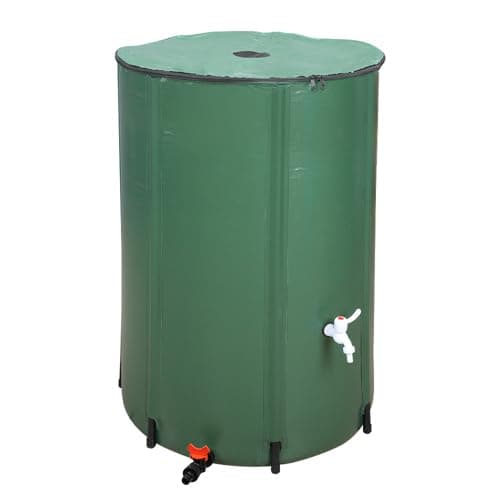 Bonnlo Recuperateur d Eau de Pluie Pliable 380L|cuve a Eau ，citerne Souple avec Robinet et Filtre|PVC 500D Étanche,Facile à Monter et Ranger[Vert]