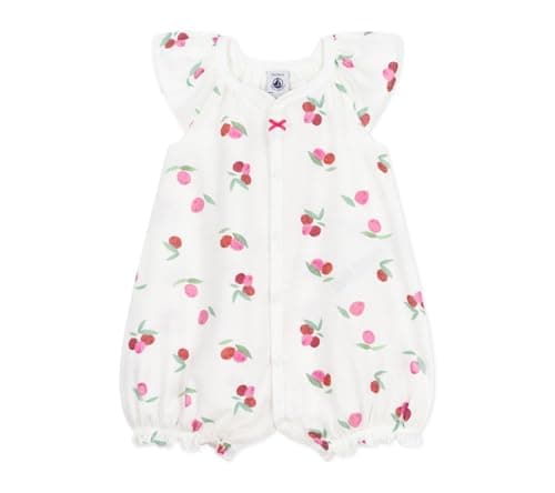 Petit Bateau A0CZ5 Combicourt, Blanc/Multico, 3 Mois Bébé_Fille