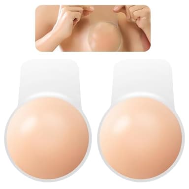 Joynine Soutien-Gorge Invisible Silicone sans Bretelles | Soutien-Gorge Adhésif Dos Nu pour Mariage | Cache-Tétons Réutilisable pour Femme | Push-up Invisible pour Robes Dos Nu | Remonte Sein Adhesif
