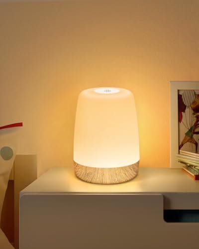 FOMYHEARD Petite lampe de table sans fil, lampe de chevet LED tactile à intensité variable avec lumière chaude et 256 couleurs RVB changeantes, lampe rechargeable à batterie, lumière d'allaitement à