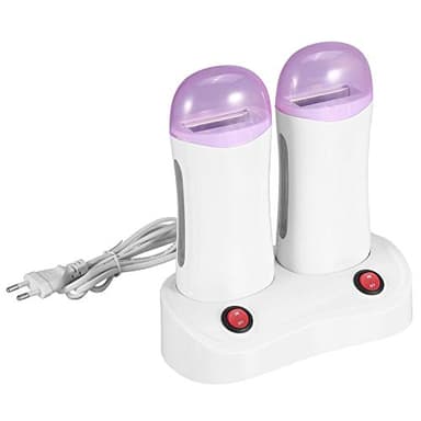 Chauffe-cire à cartouche, rouleau dépilatoire à double cartouche Chauffe-cire Machine d'épilation du corps pour mains, pieds, coudes, bras, jambes