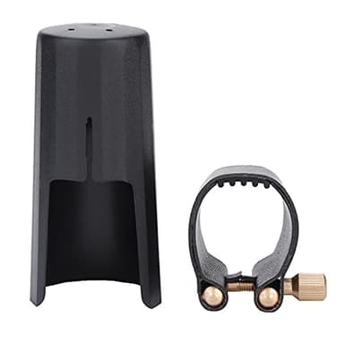 Ligature Clarinette, Ligature pour Bec Saxophone Alto Ligature avec Capuchon Plastique, pour Bec Saxophone Ténor Accessoire Bec Saxophone