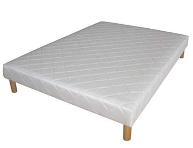 Promo Matelas - Sommier Tapissier À Ressorts + Jeu de Pieds offerts - Blanc - 160 X 200 Cm