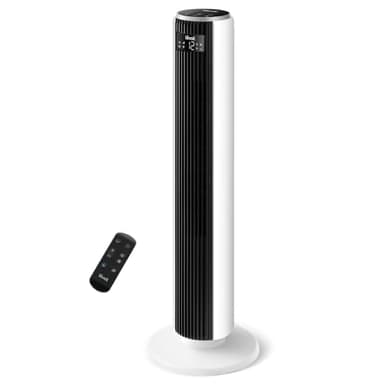 LEVOIT 20dB Ventilateur Colonne Silencieux, 7.9m/s DC Moteur, 26W, Oscillant 90° avec 12 Vitesses, Minuterie 12h, 4 Modes, Affichage LED de Refroidissementavec Télécommande