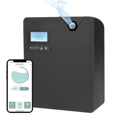 Machine à air parfumée intelligente 300 ml pour la maison,diffuseur d'huiles essentielles sans eau avec technologie de nébulisation,contrôle Bluetooth et Wi-Fi,couverture de 2000 pieds carrés black